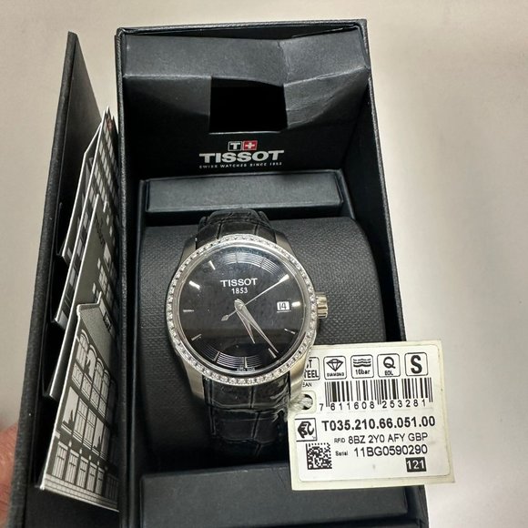 Tissot Couturier 32mm Steel Black Dial Diamond Ladies Watch T035.210.66.051.00